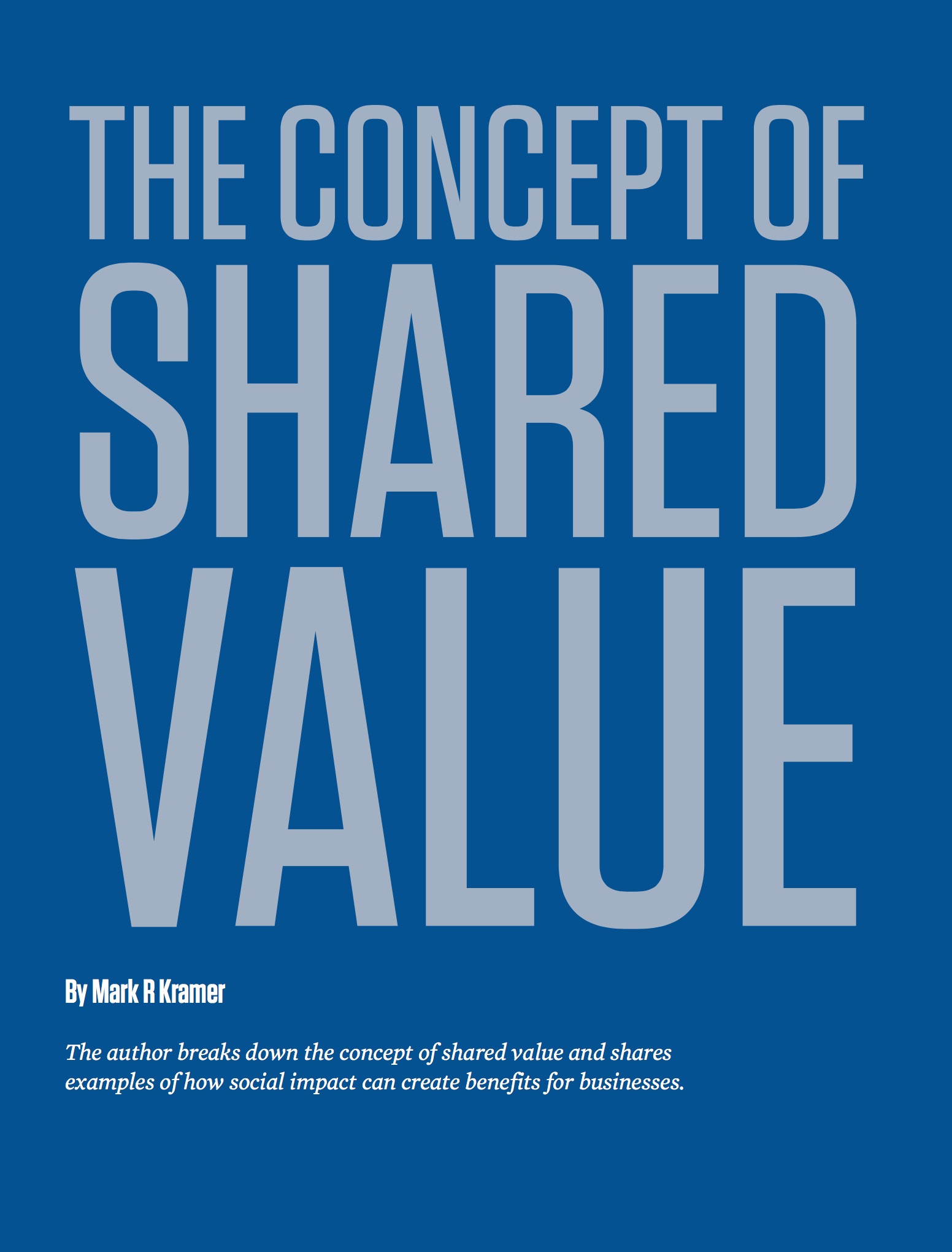 Shared Value The Concept Thinkers